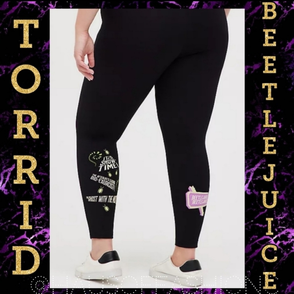 TORRID BEETLEJUICE Slim Fix Pixie Pant Luxe Black Pant. NWT!